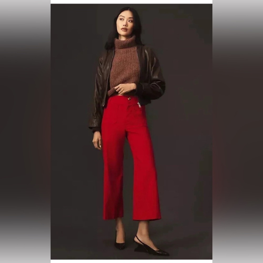 Anthropologie Colette
LinenPants Crop Wide Leg RoastedChili Red Maeve 30P
NEW